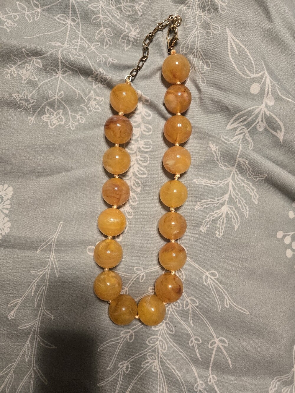 Boutique Caribbean Dream Beaded Statement Necklace - Yellow
